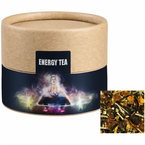 Kräutertee EnergieMix + Koffein, ca. 15g, Biologisch abbaubare Eco Pappdose Mini (Art.-Nr. CA005536) - Biologisch abbaubare Eco Pappdose Mini...