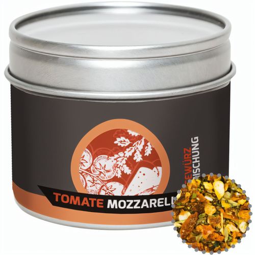 Gewürzmischung Tomate-Mozzarella, ca. 40g, Metalldose mit Sichtfenster (Art.-Nr. CA019329) - Metalldose mit Sichtfenster. Werbeanbrin...