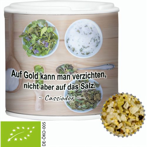 Bio Gewürzmischung Kräutersalz, ca. 30g, Gewürzpappstreuer (Art.-Nr. CA040299) - Gewürzpappstreuer. Werbeanbringung al...