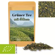 Bio Grüner Tee mit Minze, ca. 12g, Standbeutel Mini (individualisierbar) (Art.-Nr. CA056186)