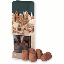 Kakao Trüffel Konfekt, ca. 120g, Faltschachtel mit Sichtfenster (individualisierbar) (Art.-Nr. CA059806)