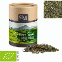 Bio Grüner Tee mit Minze, ca. 30g, Biologisch abbaubare Eco Pappdose Midi (individualisierbar) (Art.-Nr. CA062996)