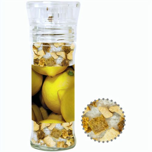 Gewürzmischung Zitronen-Salz, ca. 45g, transparente Gewürzmühle (Art.-Nr. CA089541) - transparente Gewürzmühle aus Glas. Wer...