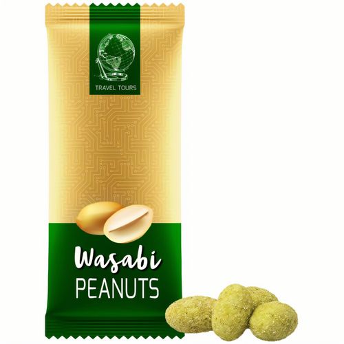 Erdnüsse Wasabi, ca. 40g, Midi-XL-Tüte (Art.-Nr. CA097620) - Midi-XL-Tüte aus weißer Folie oder tra...