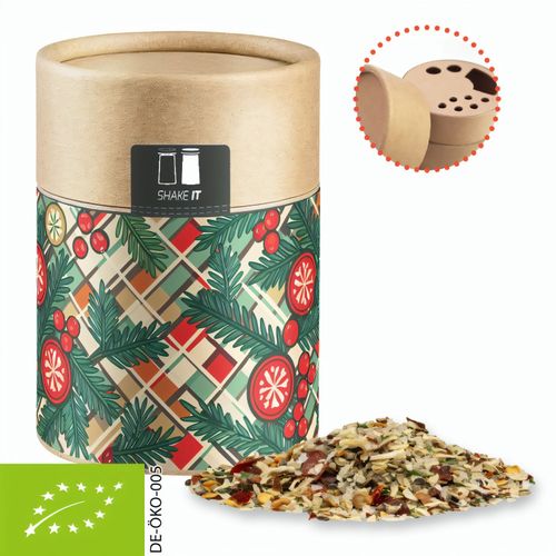 Bio Weihnachts Gewürzmischung Braten, ca. 60g, Biologisch abbaubarer Eco Pappstreuer Midi (Art.-Nr. CA136921) - Biologisch abbaubarer Eco Pappstreuer...