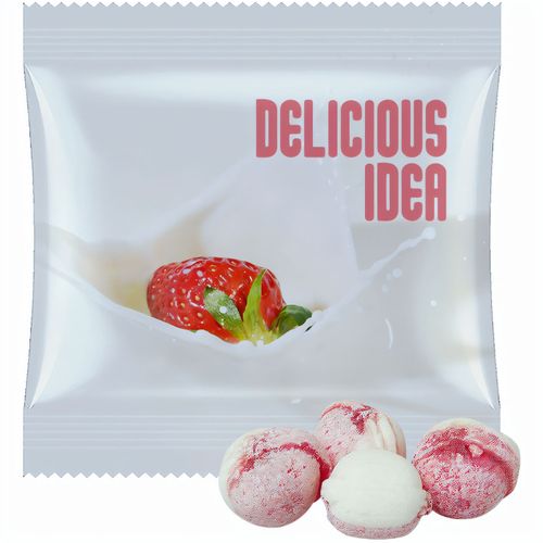 Erdbeer-Joghurt Bonbons, ca. 15g, Midi-Tüte (Art.-Nr. CA141883) - Midi-Tüte aus weißer Folie oder transp...