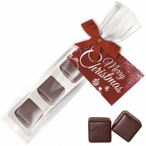 Dominosteine Zartbitter Schokolade, ca. 40g, Express Präsent-Beutel mit Werbekarte (Art.-Nr. CA149302) - Präsent-Beutel aus transparenter Folie....