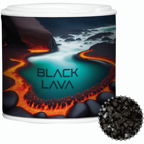 Gewürzmischung Black Lava Salz, ca. 50g, Gewürzpappstreuer (Art.-Nr. CA217570) - Gewürzpappstreuer. Werbeanbringung al...