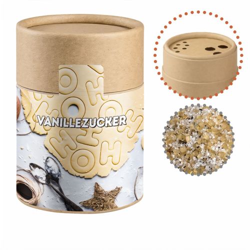 Vanillezucker, ca. 150g, Biologisch abbaubarer Eco Pappstreuer Midi (Art.-Nr. CA231901) - Biologisch abbaubarer Eco Pappstreuer...