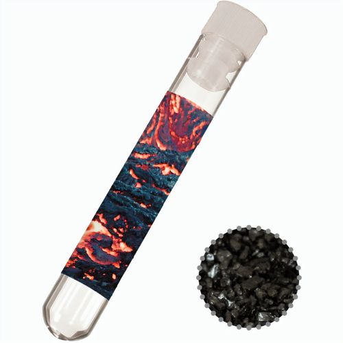 Gewürzmischung Black Lava Salz, ca. 12g, Reagenzglas (Art.-Nr. CA252393) - Reagenzglas aus Kunststoff. Werbeanbring...