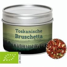 Bio Gewürzmischung Toskanische Bruchetta, ca. 40g, Metalldose mit Sichtfenster (individualisierbar) (Art.-Nr. CA265010)