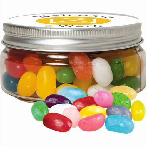 Jelly Beans sauer-Mix, ca. 80g, Sweet Dose Mini (Art.-Nr. CA372291) - Sweet Dose Mini aus Kunststoff. Werbeanb...