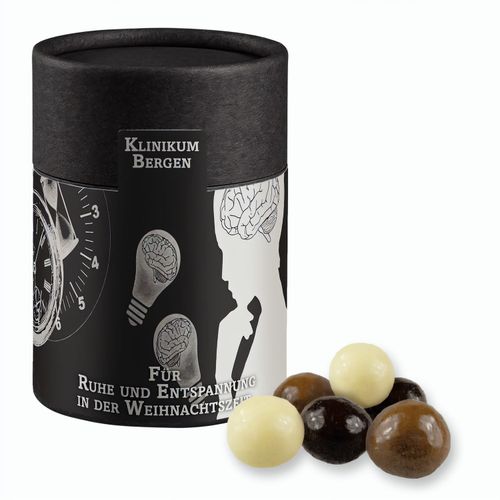 Knusperkugeln-Mix, ca. 50g, Biologisch abbaubare Eco Pappdose Midi schwarz (Art.-Nr. CA441303) - Biologisch abbaubare Eco Pappdose Midi...
