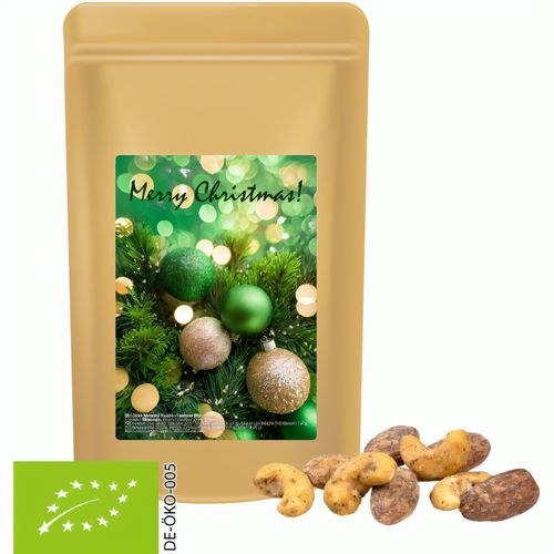 Bio Zimt-Mandel Vanille-Cashew Mix, ca. 30g, Standbeutel Midi (Art.-Nr. CA474068) - Standbeutel Midi aus Kraftpapier....