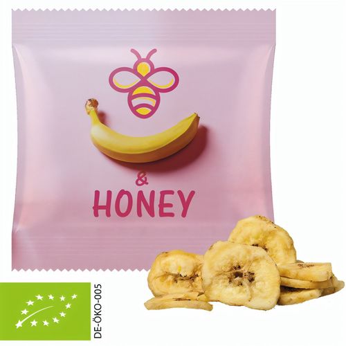 Bio Bananenchips, ca. 20g, Maxi-Tüte (Art.-Nr. CA518776) - Maxi-Tüte aus weißer Folie oder transp...