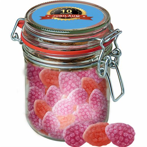 Erdbeer Chili Bonbons, ca. 200g, Bonbonglas Maxi (Art.-Nr. CA566380) - Bonbonglas Maxi aus Glas. Werbeanbringun...