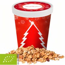 Bio Crunchy Weihnachtsmüsli Apfel-Zimt, ca. 60g, Snackbecher Maxi (individualisierbar) (Art.-Nr. CA580633)