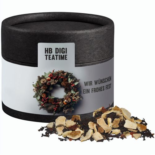 Wintertage Tee, ca. 30g, Biologisch abbaubare Eco Pappdose Mini schwarz (Art.-Nr. CA602610) - Biologisch abbaubare Eco Pappdose Mini...