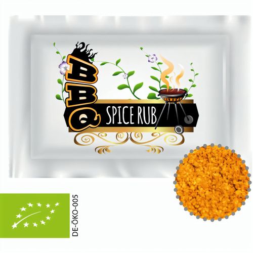 Bio Gewürzmischung BBQ Spice Rub, ca. 4g, Portionstüte (Art.-Nr. CA646338) - Portionstüte aus weißer Folie oder tra...