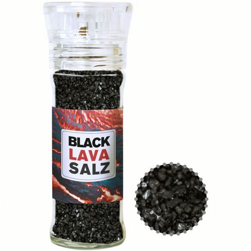 Gewürzmischung Black Lava Salz, ca. 80g, transparente Gewürzmühle (Art.-Nr. CA743267) - transparente Gewürzmühle aus Glas. Wer...