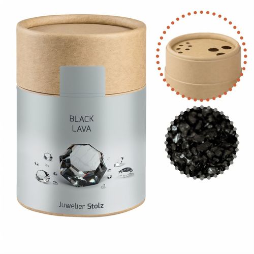Gewürzmischung Black Lava Salz, ca. 135g, Biologisch abbaubarer Eco Pappstreuer Midi (Art.-Nr. CA765675) - Biologisch abbaubarer Eco Pappstreuer...