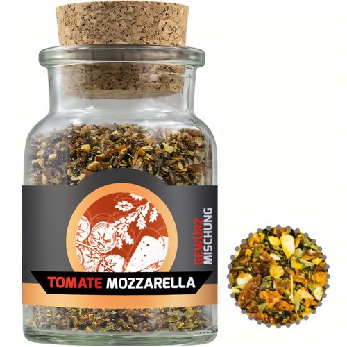 Gewürzmischung Tomate-Mozzarella, ca. 50g, Korkenglas (Art.-Nr. CA796493) - Korkenglas aus Glas mit Papieretikett....