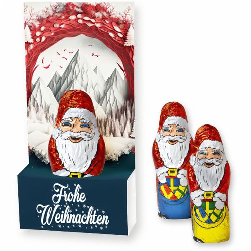Mini+ Schoko-Weihnachtsmann, ca. 15g, Displaybox (Art.-Nr. CA853157) - Displaybox Faltschachtel. Werbeanbringun...