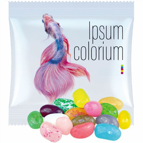 Jelly Beans süß-Mix, ca. 10g, Mini-Tüte (Art.-Nr. CA854510) - Mini-Tüte aus weißer Folie oder transp...
