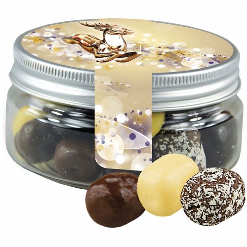 Schokolierte Kokoswürfel-Mix, ca. 70g, Sweet Dose Mini (Art.-Nr. CA923087) - Sweet Dose Mini aus Kunststoff. Werbeanb...