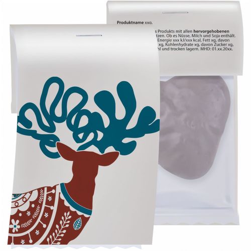 Lebkuchen Schokoherzen gefüllt, ca. 12g, Express Flowpack mit Werbereiter (Art.-Nr. CA951606) - Flowpack aus transparenter Folie....