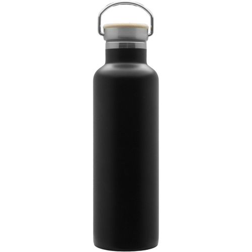 Doppelwandige Flasche 'Arima', Bambusdeckel, 750ml (Art.-Nr. CA114633) - Doppelwandige Flasche aus rostfreiem...