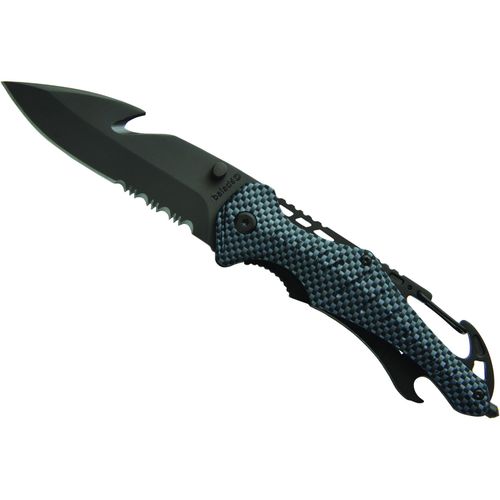 Rettungsmesser 'Emergency', Kohlefaseroptik (Art.-Nr. CA163955) - Klappbares Messer mit Klinge aus rostfre...