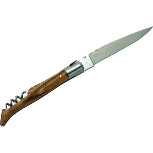 Taschenmesser 'Tradition', Korkenzieher, Zebranoholz, (etui) (Art.-Nr. CA704545) - Klappbares Messer mit Klinge aus rostfre...