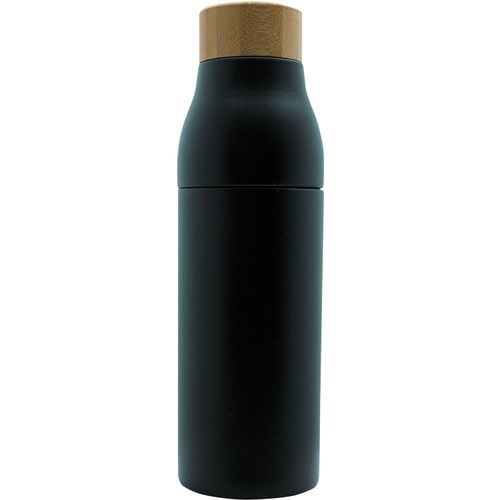 Doppelwandige und teilbare Flasche 'Shima', Bambusdeckel, 600ml (Art.-Nr. CA861244) - Doppelwandige und teilbare Edelstahlflas...