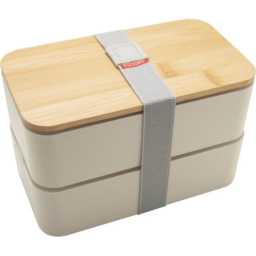 Bento 'Nagano', mit Bambusdeckel (Art.-Nr. CA950540) - Lunchbox mit doppeltem Fach. Zwei...