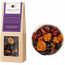 Faltschachtel mit einem Fruchtmix aus Weinbeeren, Cranberries und Kapstachelbeeren (Braun) (Art.-Nr. CA901458)