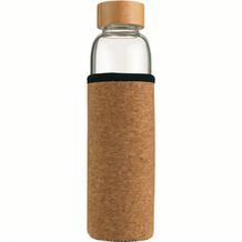 Vanilla Season INDAUR Trinkflasche aus Borosilikatglas mit Schutzhülle (transparent) (Art.-Nr. CA438768)
