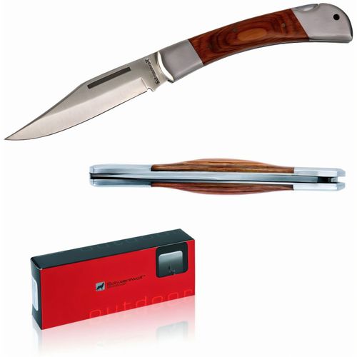 Schwarzwolf outdoor JAGUAR 11cm Taschenmesser mit Holzgriff (Art.-Nr. CA760180) - Klassisches Taschenmesser aus Edelstahl...