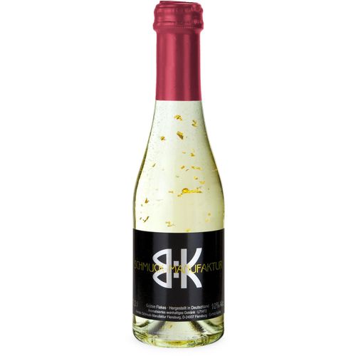Piccolo Golden Flakes - Flasche klar - Kapsel Bordeauxrot, 0,2 l (Art.-Nr. CA001534) - 0,2 l - Aromatisiertes, weinhaltiges...