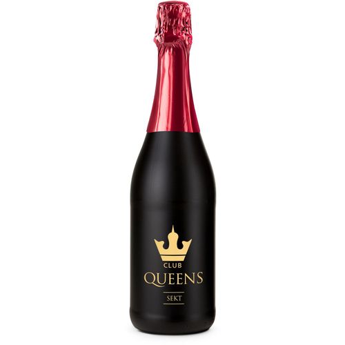 Sekt Cuvée - Flasche schwarz - Kapselfarbe Rot, 0,75 l (Art.-Nr. CA024988) - 0,75 l - in schwarzer Flasche, trockenes...