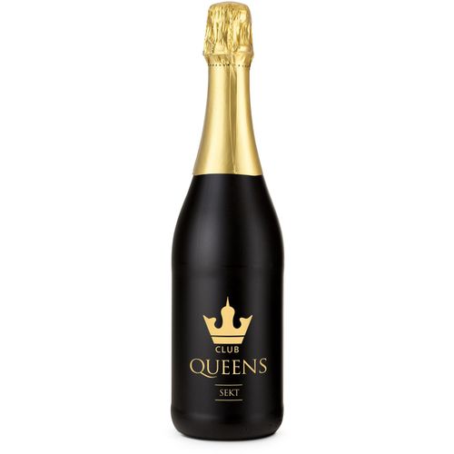 Sekt Cuvée - Flasche schwarz - Kapselfarbe Gold, 0,75 l (Art.-Nr. CA069651) - 0,75 l - in schwarzer Flasche, trockenes...