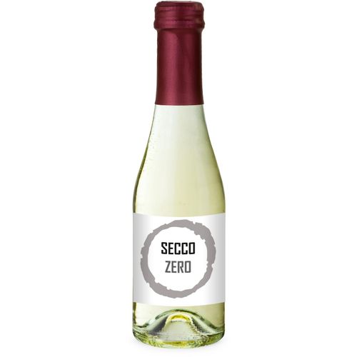 Secco ZERO, alkoholfrei - Flasche klar - Kapsel Bordeauxrot, 0,2 l (Art.-Nr. CA079877) - 0,2 l - trocken, spritzig erfrischend...