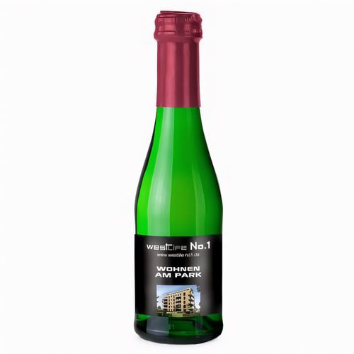 Sekt Cuvée Piccolo - Flasche grün - Kapsel Bordeauxrot, 0,2 l (Art.-Nr. CA158281) - 0,2 l - klassisches Sekt Cuvée trocke...