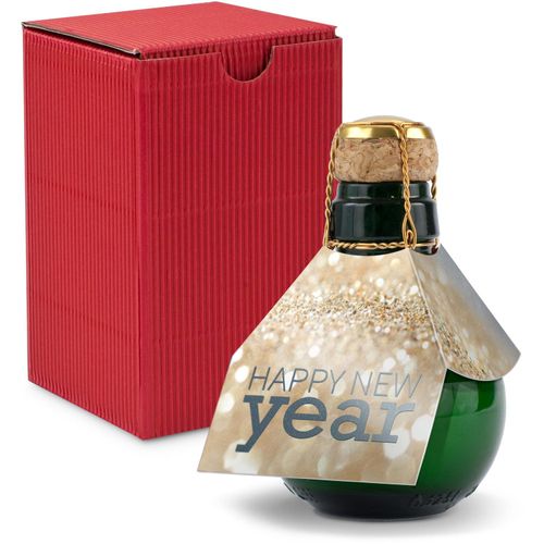 Origineller Sekt Happy New Year - Karton Rot, 125 ml (Art.-Nr. CA175210) - Eine Kleinere gibt es nicht: 0,125 l...