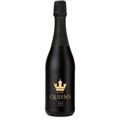 Sekt Cuvée - Flasche schwarz - Kapselfarbe Schwarz, 0,75 l (Art.-Nr. CA181338) - 0,75 l - in schwarzer Flasche, trockenes...