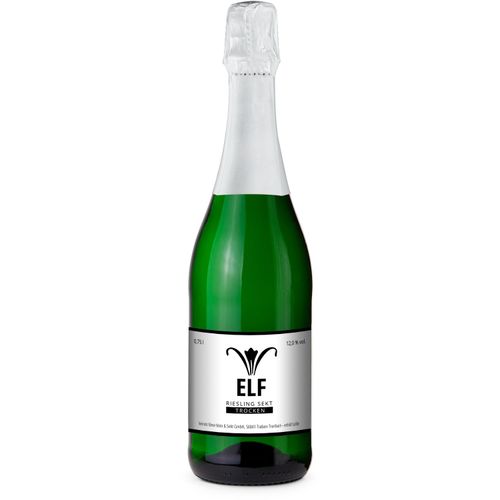 Sekt - Riesling - Flasche grün - Kapselfarbe Weiß, 0,75 l (Art.-Nr. CA301139) - 0,75 l - Rebsortenreiner Riesling Sekt...