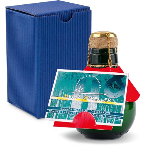 Origineller Sekt Visitenkarteneinschub - Karton Blau, 125 ml (Art.-Nr. CA309552) - Eine Kleinere gibt es nicht: 0,125 l...