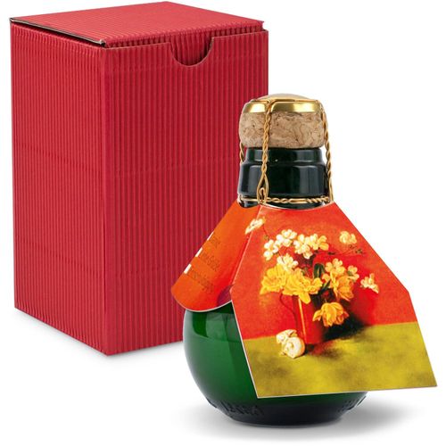 Origineller Sekt Blumengesteck - Karton Rot, 125 ml (Art.-Nr. CA368804) - Eine Kleinere gibt es nicht: 0,125 l...