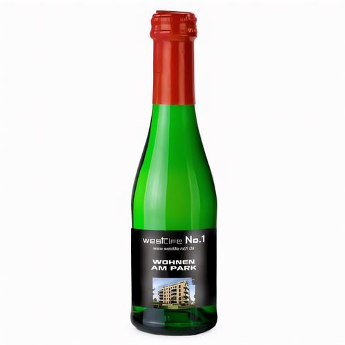 Sekt Cuvée Piccolo - Flasche grün - Kapsel rot, 0,2 l (Art.-Nr. CA422994) - 0,2 l - klassisches Sekt Cuvée trocke...