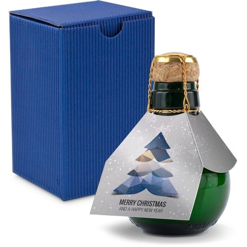 Origineller Sekt Merry Christmas - Karton Blau, 125 ml (Art.-Nr. CA484645) - Eine Kleinere gibt es nicht: 0,125 l...